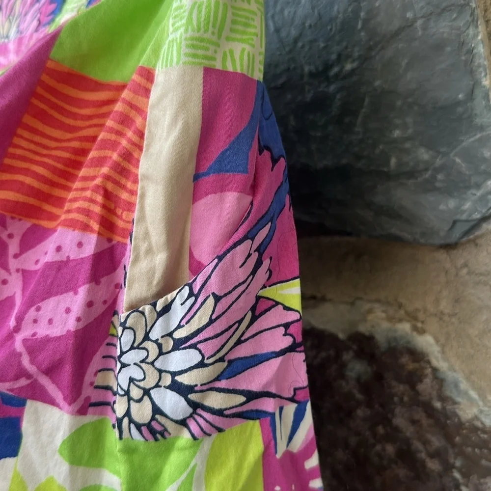 Lilly Pulitzer Tiki Floral Pleated Skirt in 'Thatch Patch' Pattern Size 4